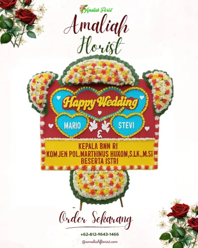 Karangan Papan Bunga Pernikahan scbd